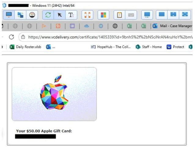 Apple gift card purchase