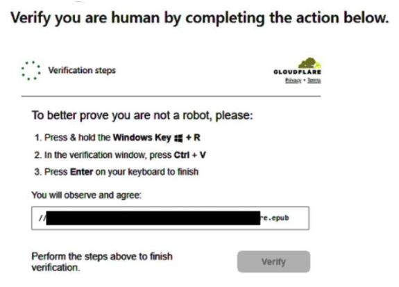 Fake verify you are human window