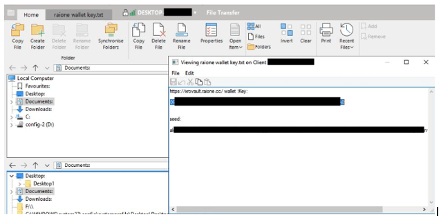 Crypto wallet key .txt file