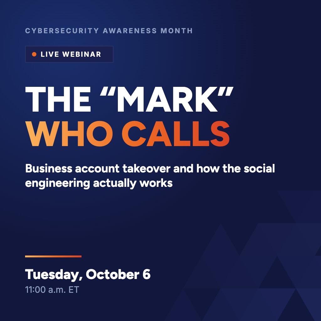 The Mark Who Calls webinar, Tuesday, October 6