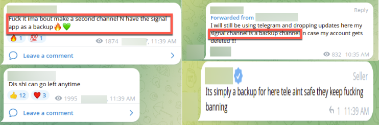 More fraudsters expressing that their Signal group is only a backup