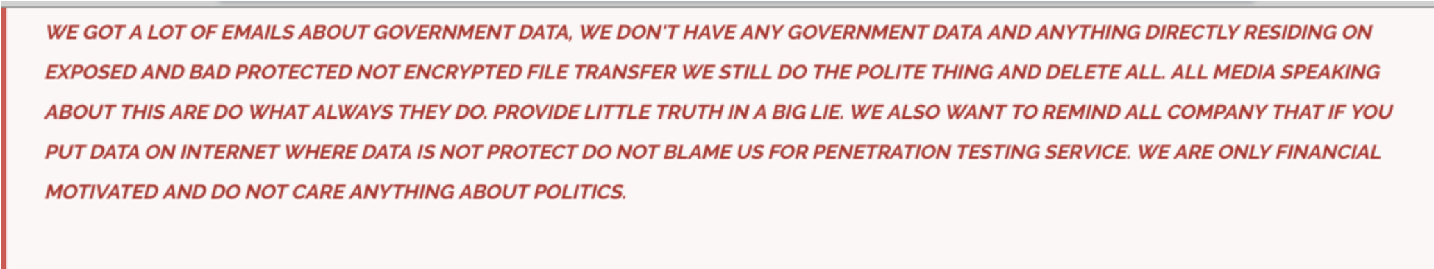Second post on Cl0p shame website about government related data