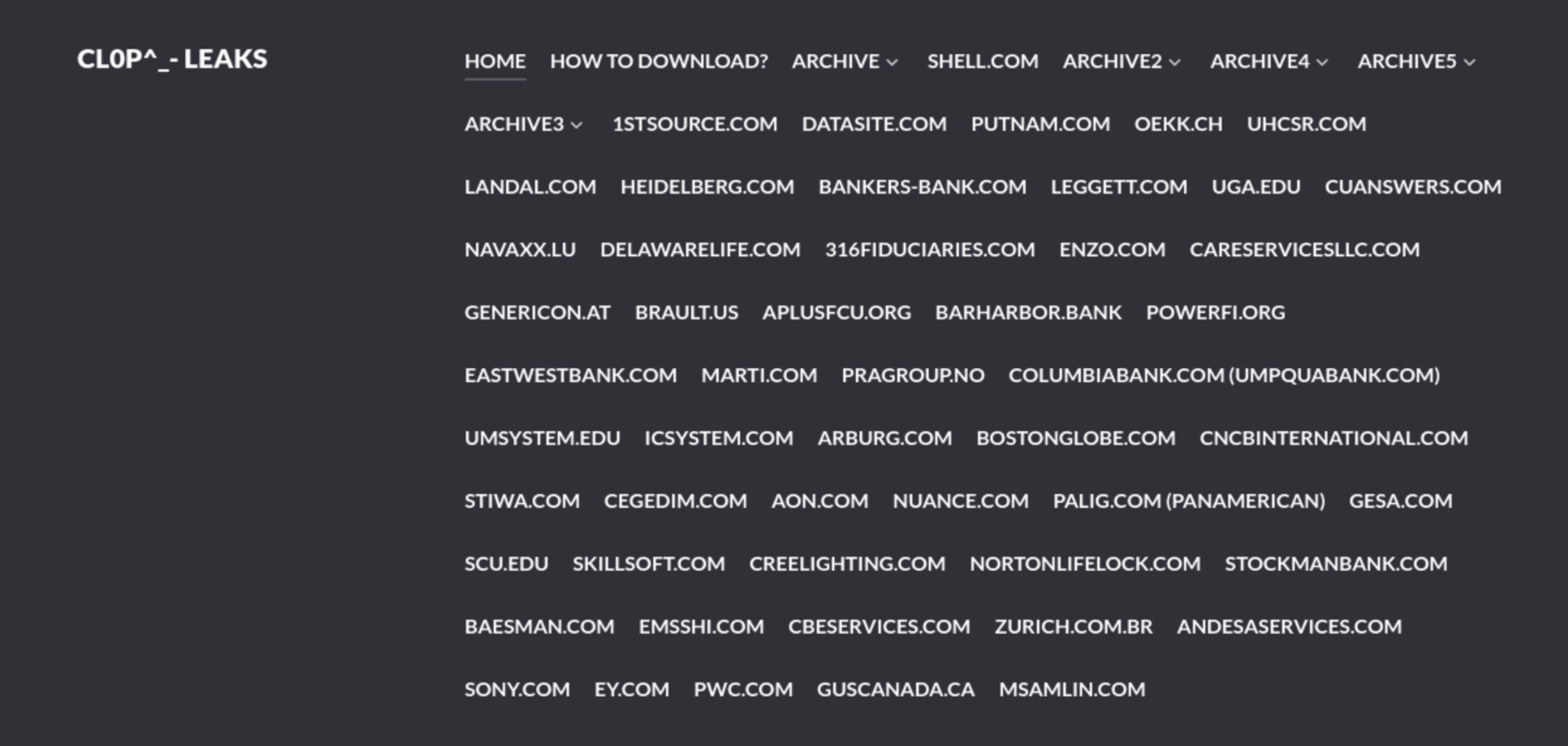 Current victim list as of June 29 th, 2023