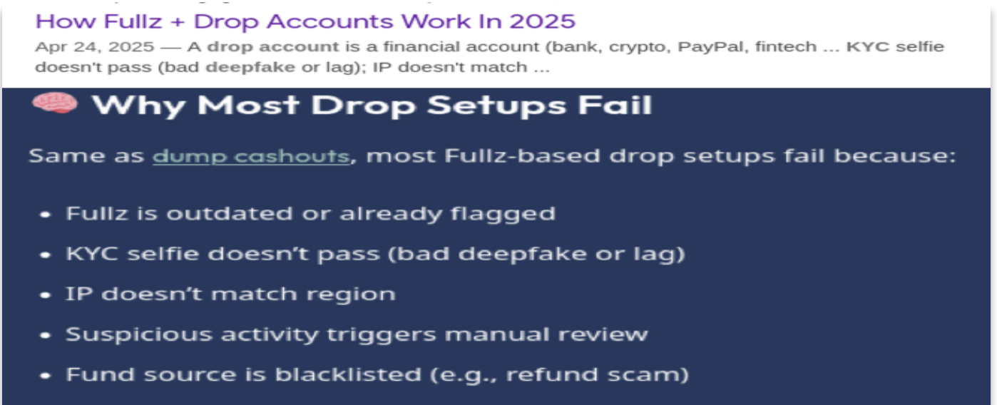 Excerpt from a 2025 cybercriminal blog post noting that one of the reasons for unsuccessful mule account creation is due to the quality of the deepfakes or the “lag” implying greater computing performance is necessary for liveliness.
