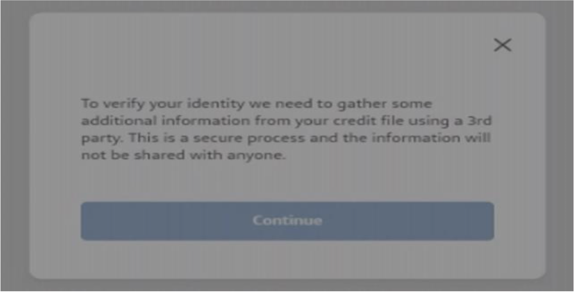 Example of additional authentication check of identity data