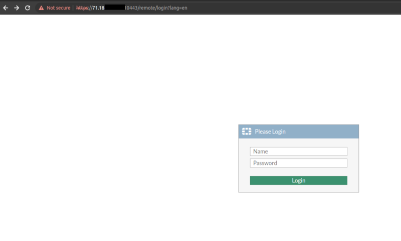 Step one is navigating to the VPN server URL and inputting the compromised VPN credentials