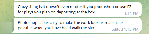 Figure 5D: A fraudster explaining that checks must look realistic if a head is taking it into a branch.